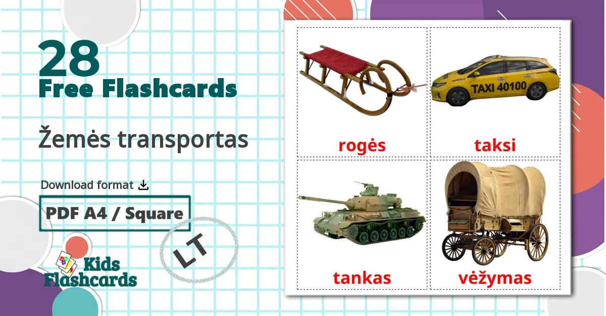 28 Žemės transportas flashcards