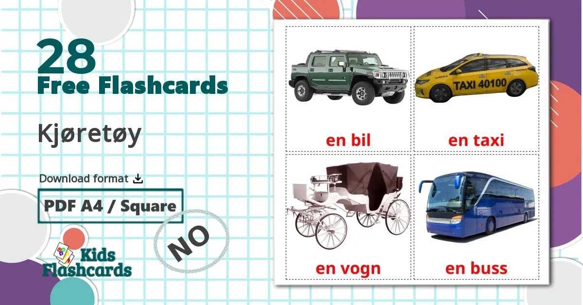 28 Kjøretøy flashcards