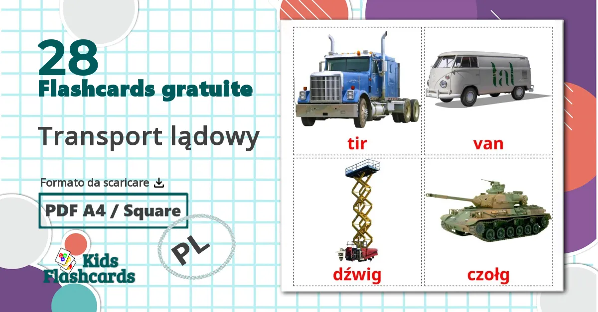 28 flashcards di Transport lądowy