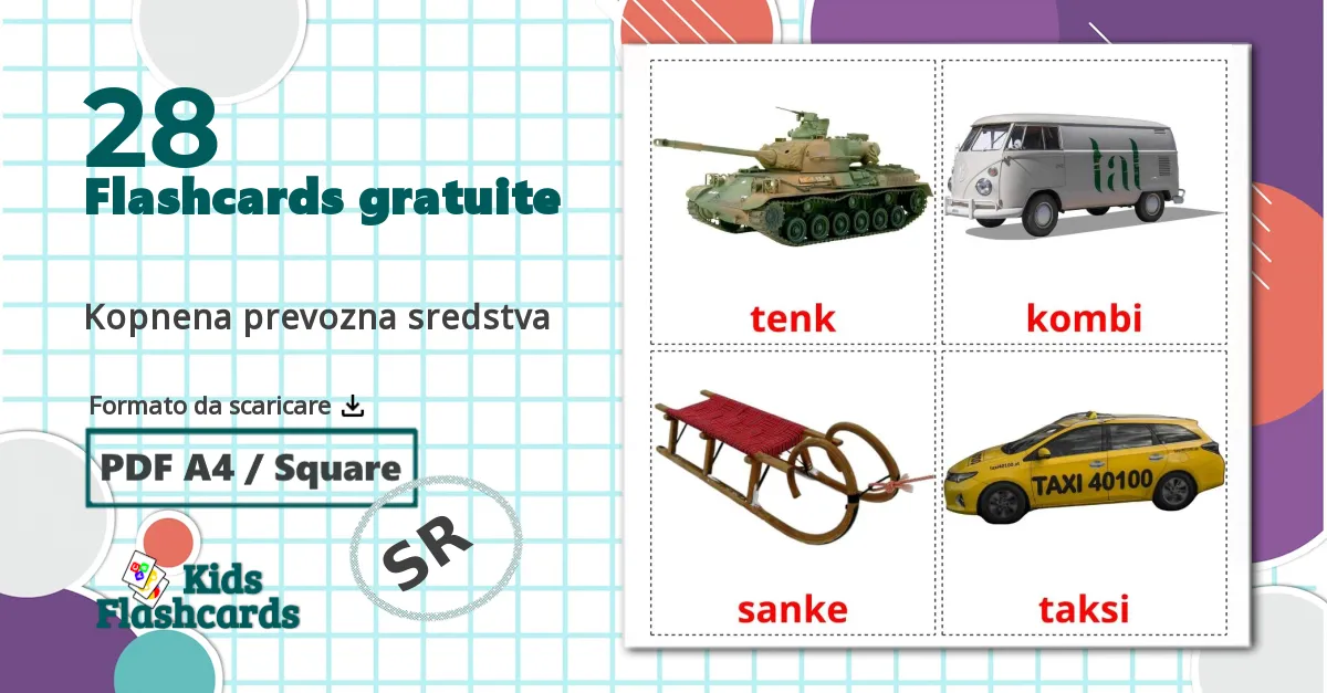 28 flashcards di Kopnena prevozna sredstva