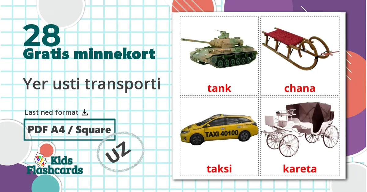 28 Yer usti transporti bildekort