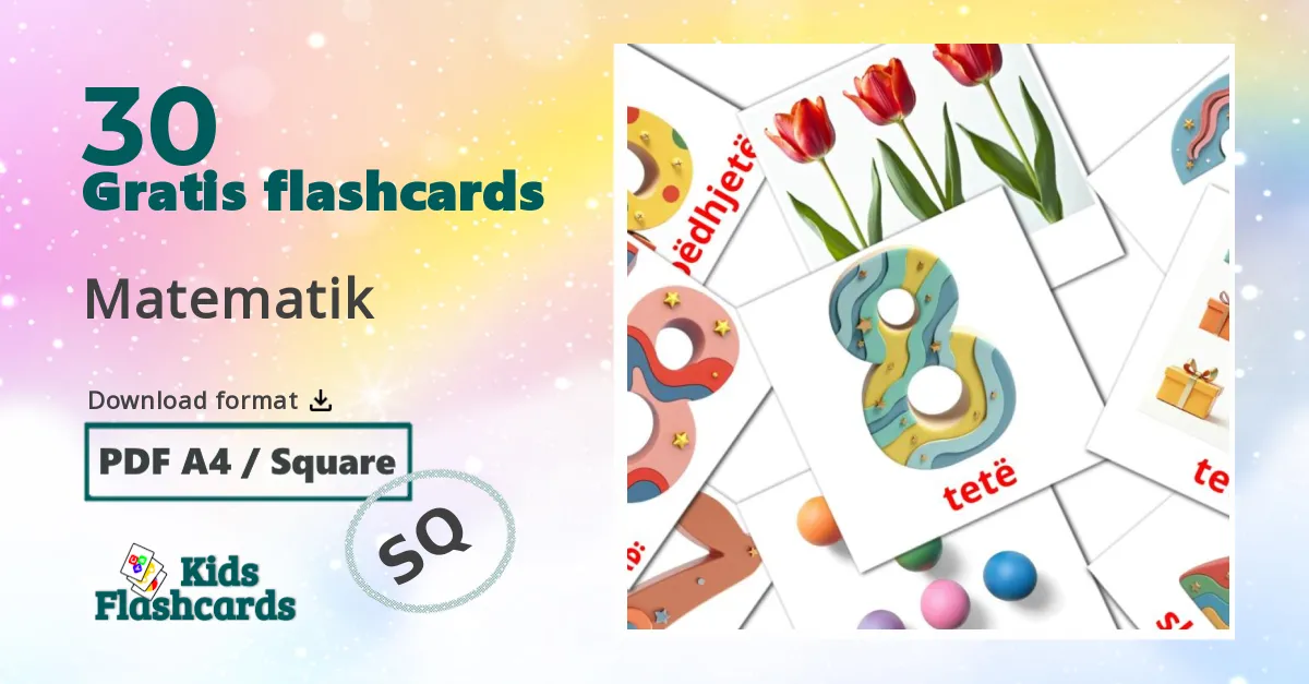 30 Matematik billedkort for børn