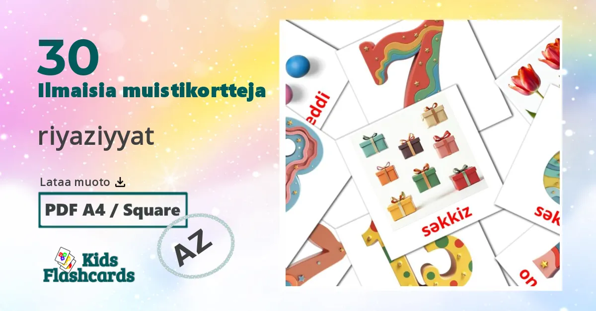 riyaziyyat – lasten kuvakortit azerbaijaniksi sanastoon