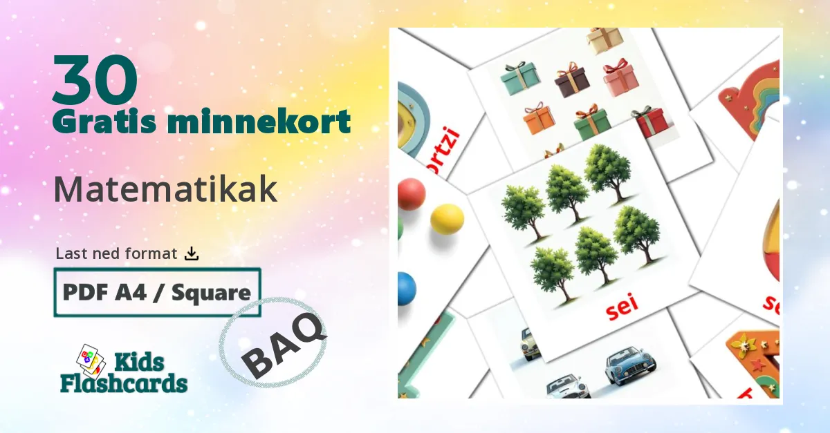 30 Matematikak bildekort