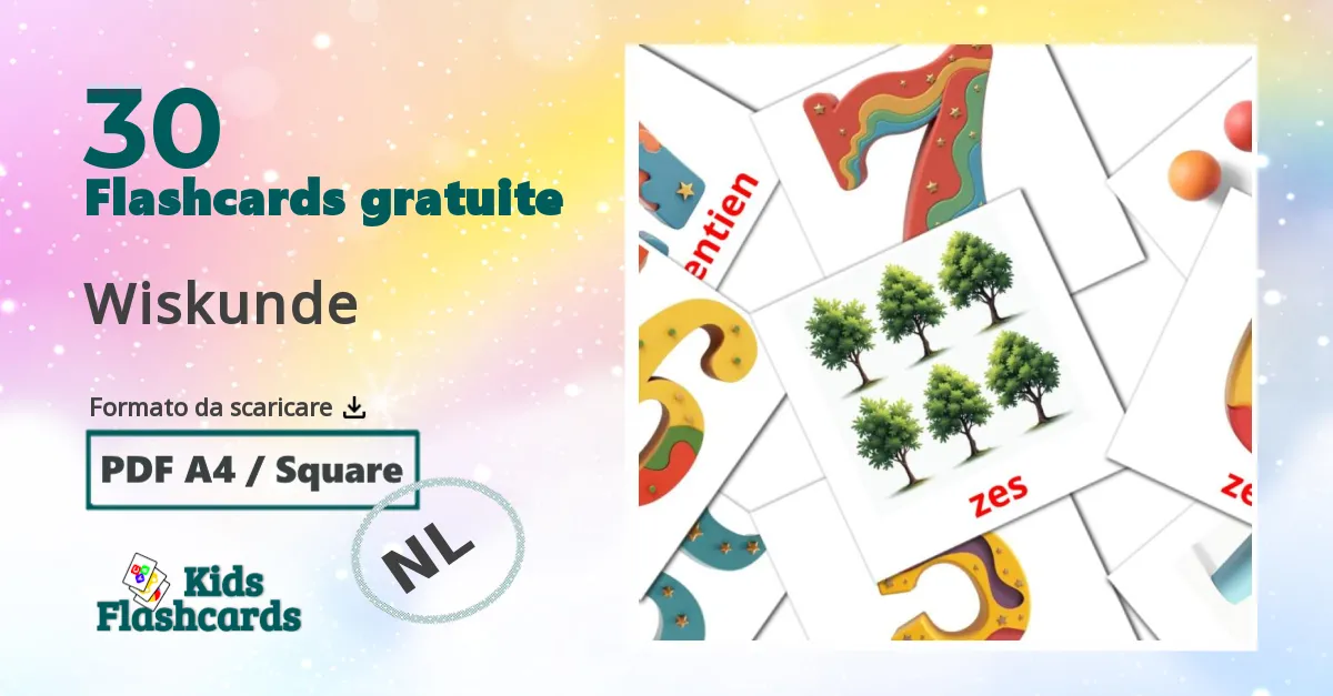 Wiskunde Flashcards di vocabolario olandese