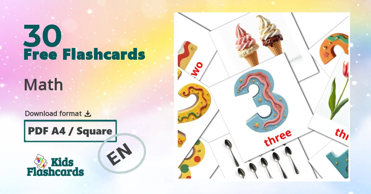 30 Math flashcards