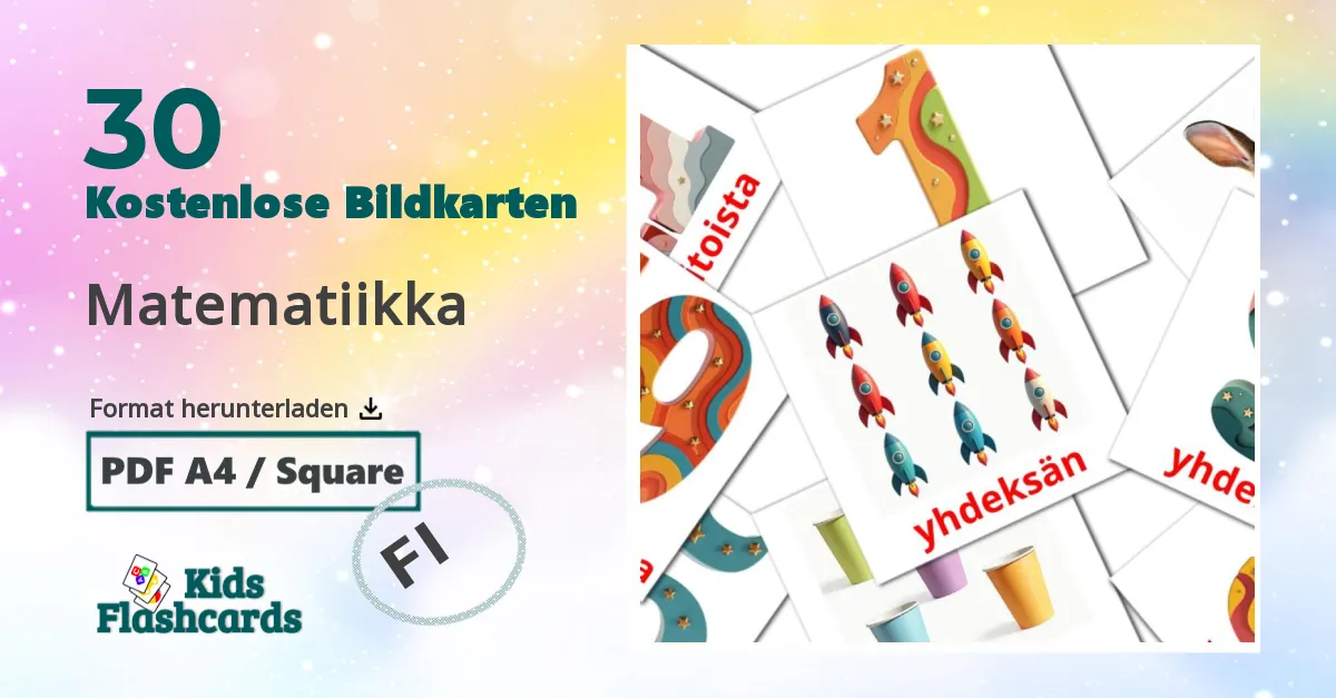 30 Bildkarten für Matematiikka