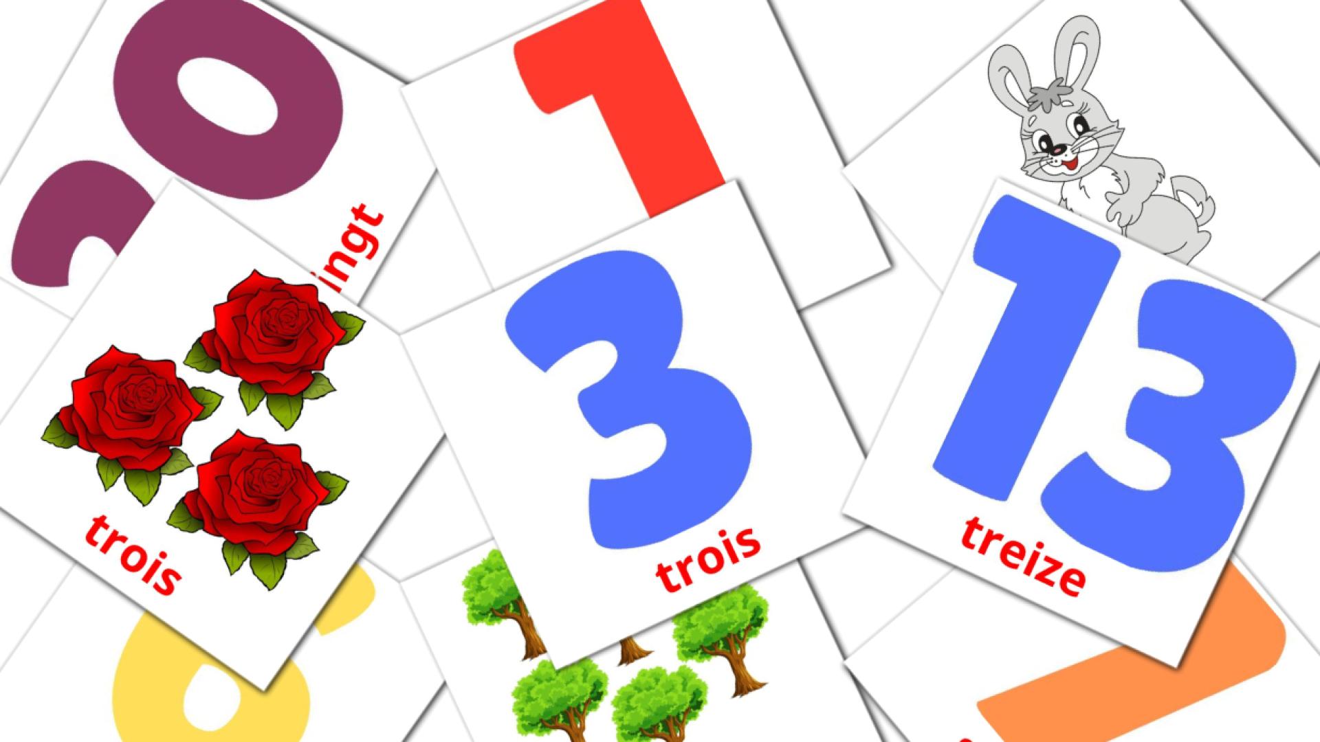 francés tarjetas de vocabulario en Math