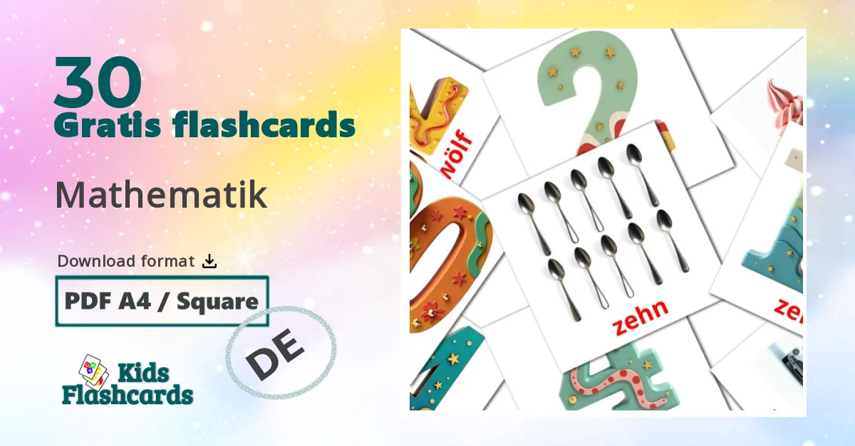 30 Mathematik billedkort for børn