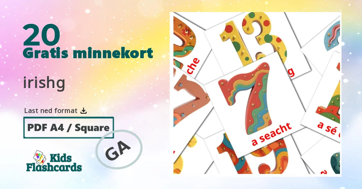 20 irishg bildekort