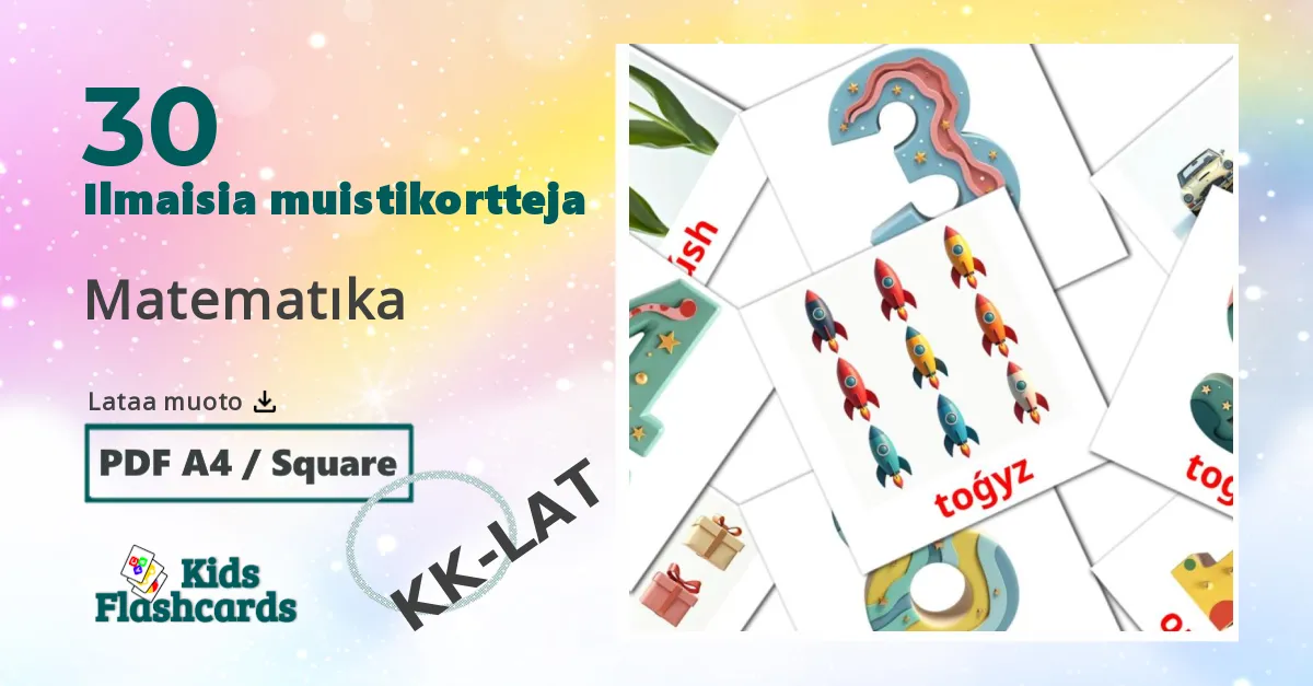 Matematıka – lasten kuvakortit kazakhksi(latina) sanastoon