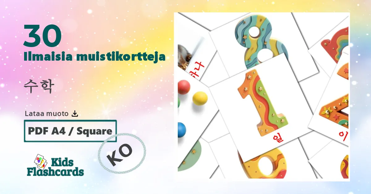 30 수학 lasten kuvakortit