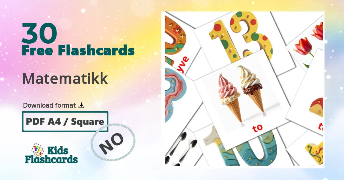 Matematikk norwegian vocabulary flashcards