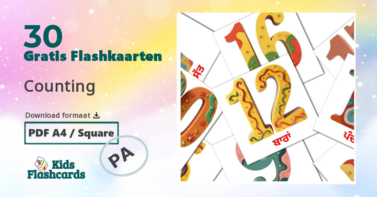 Wiskunde Leerkaarten voor kinderen