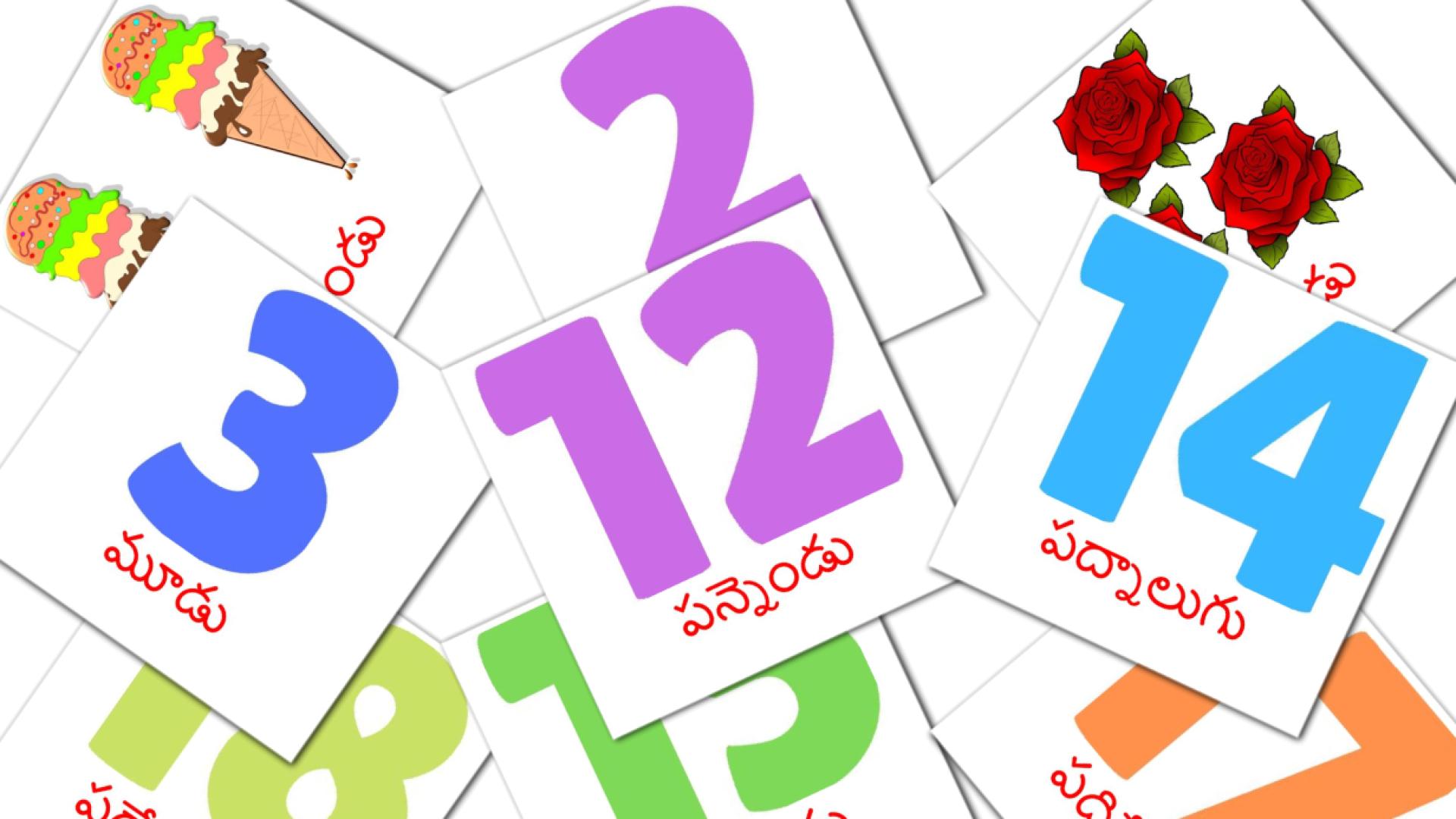 Telugu గణితంe Vokabelkarteikarten