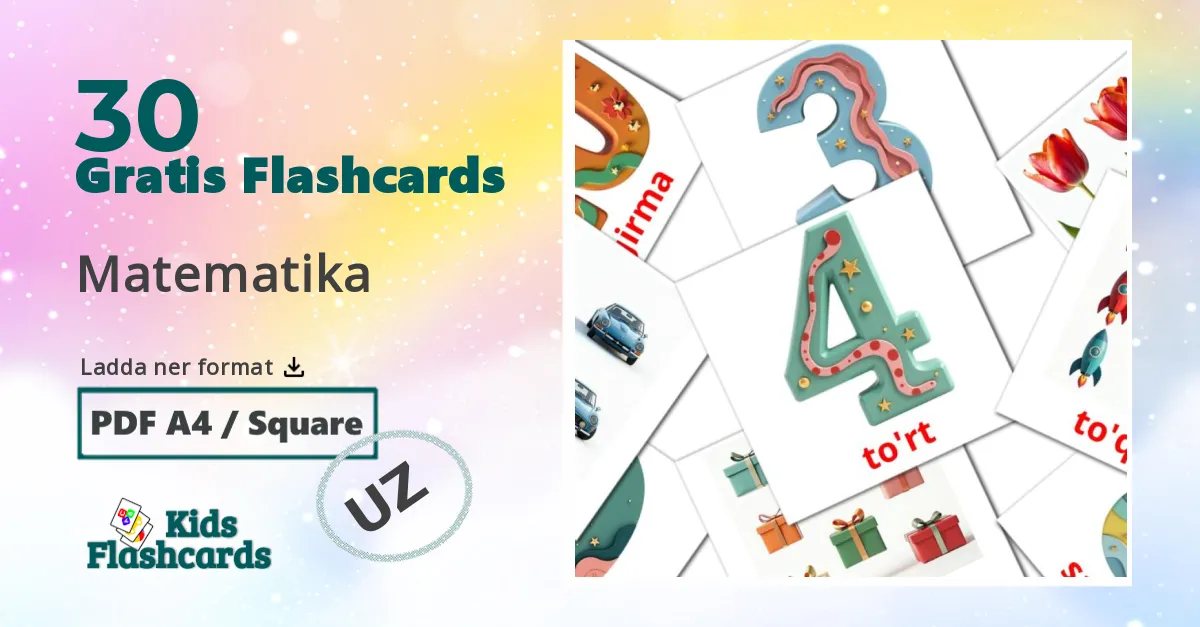 30 Matematika bildkort för barn