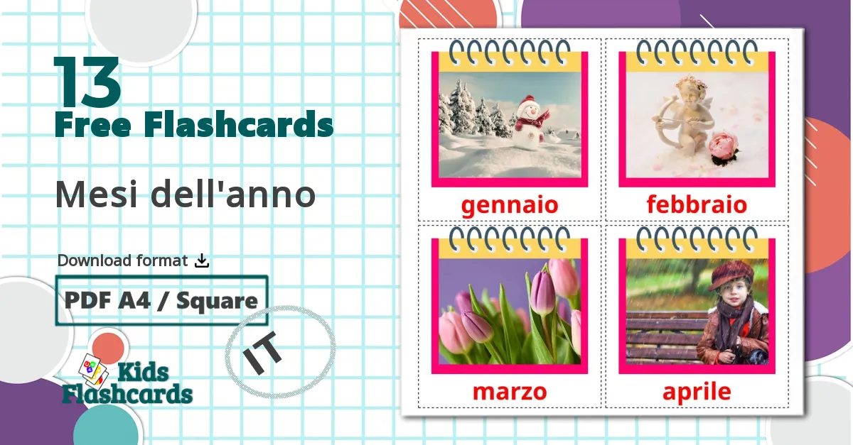 13 Mesi dell'anno flashcards