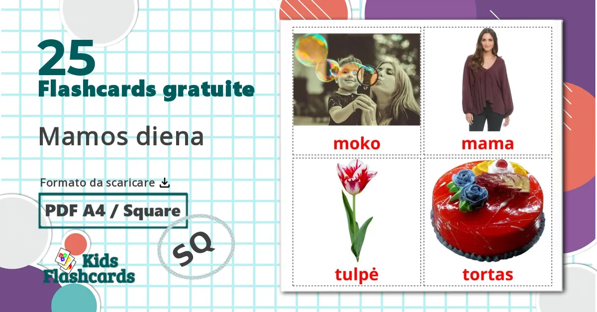 25 flashcards di Festa della mamma