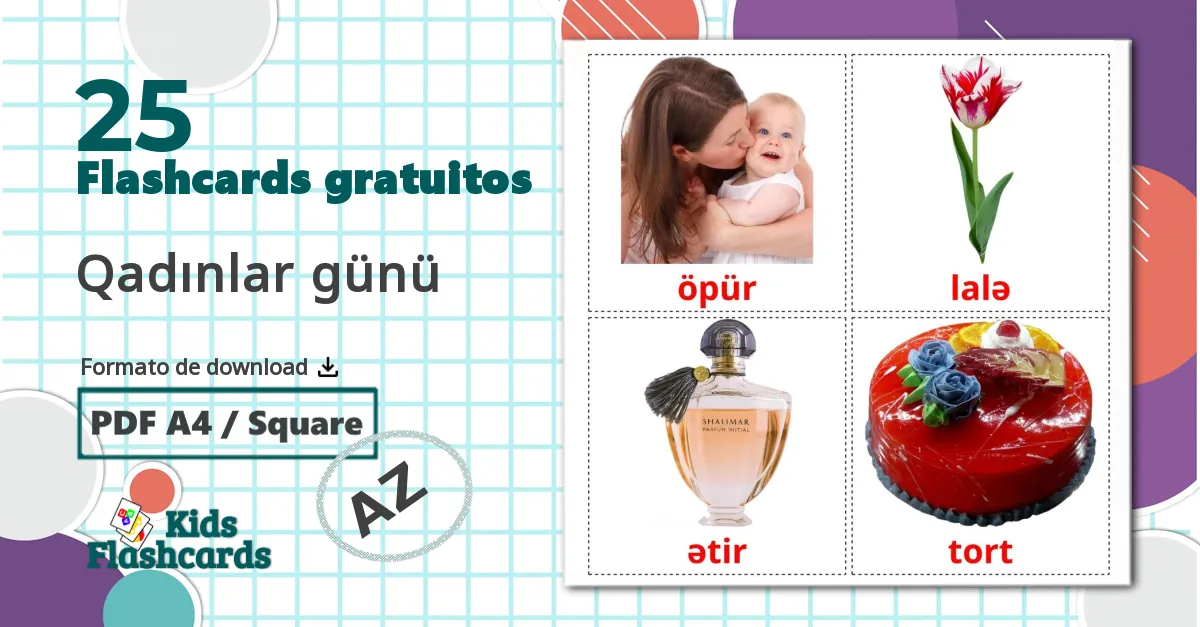 25 Flashcards de Dia das Mães