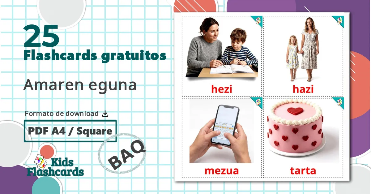 25 Flashcards de Dia das Mães