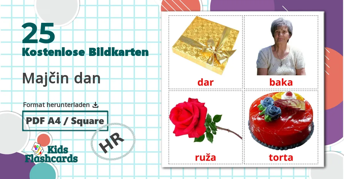 25 Bildkarten für Majčin dan