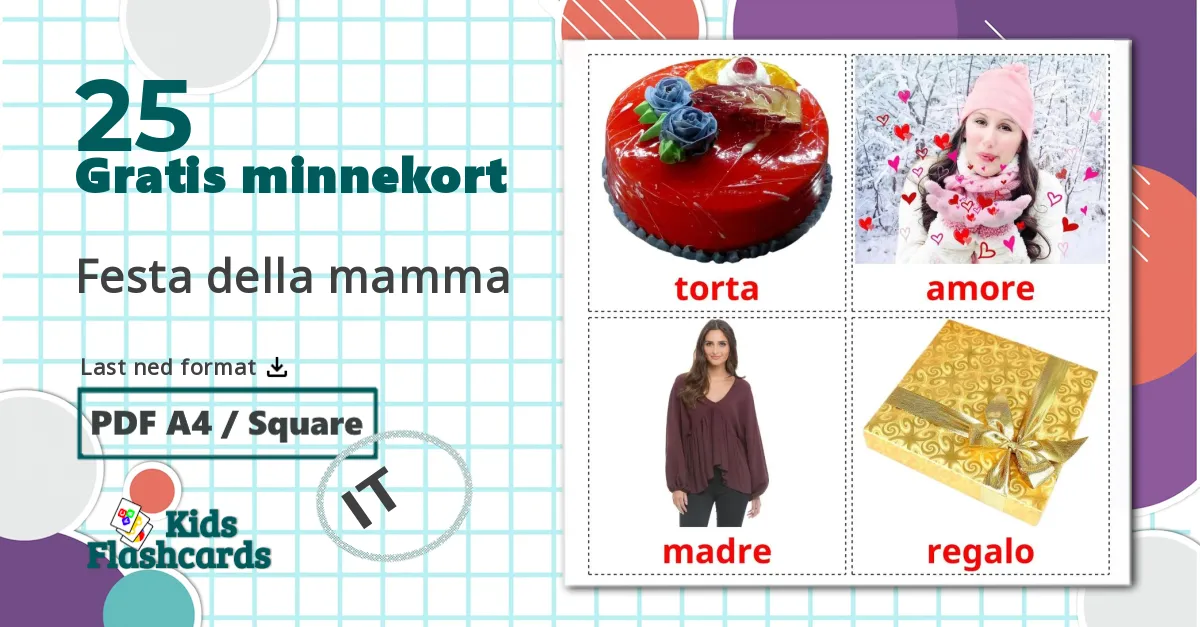 25 Festa della mamma bildkort för barn