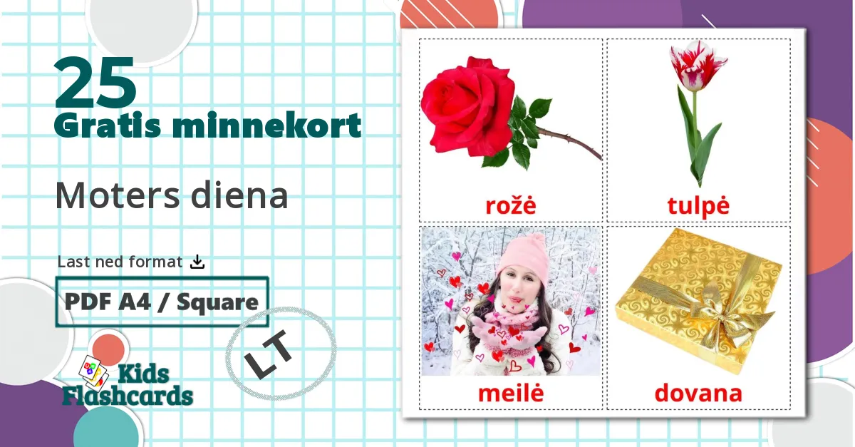 25 Moters diena bildekort