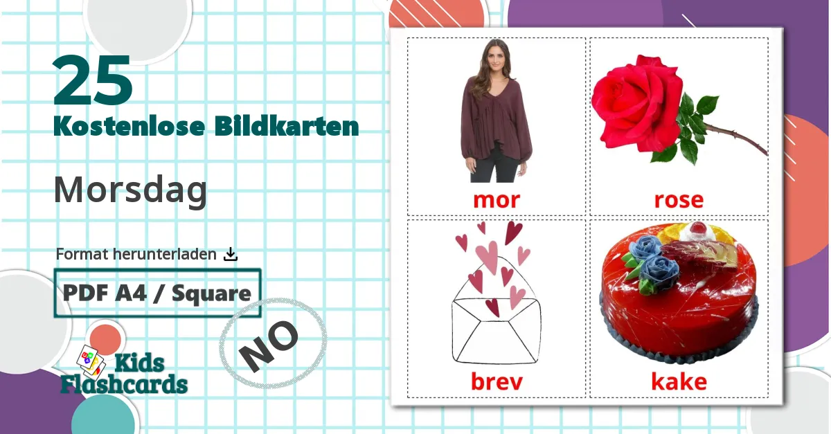 25 Bildkarten für Morsdag