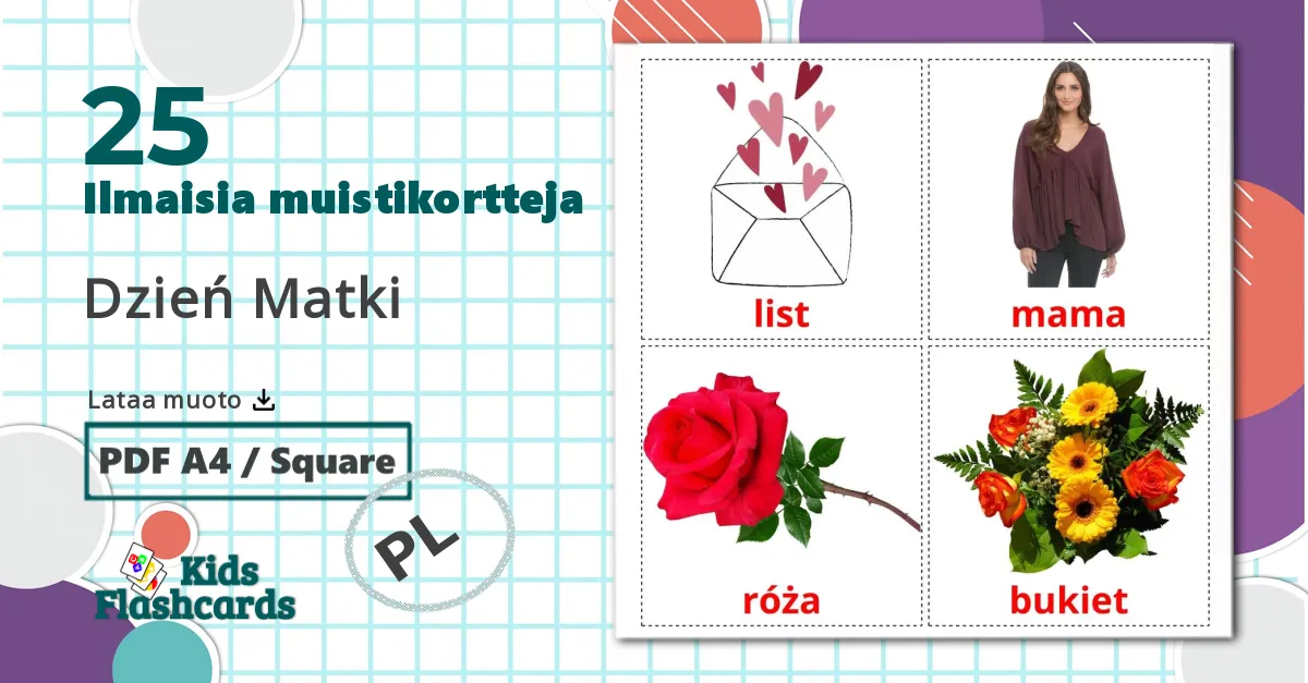 25 Dzień Matki lasten kuvakortit
