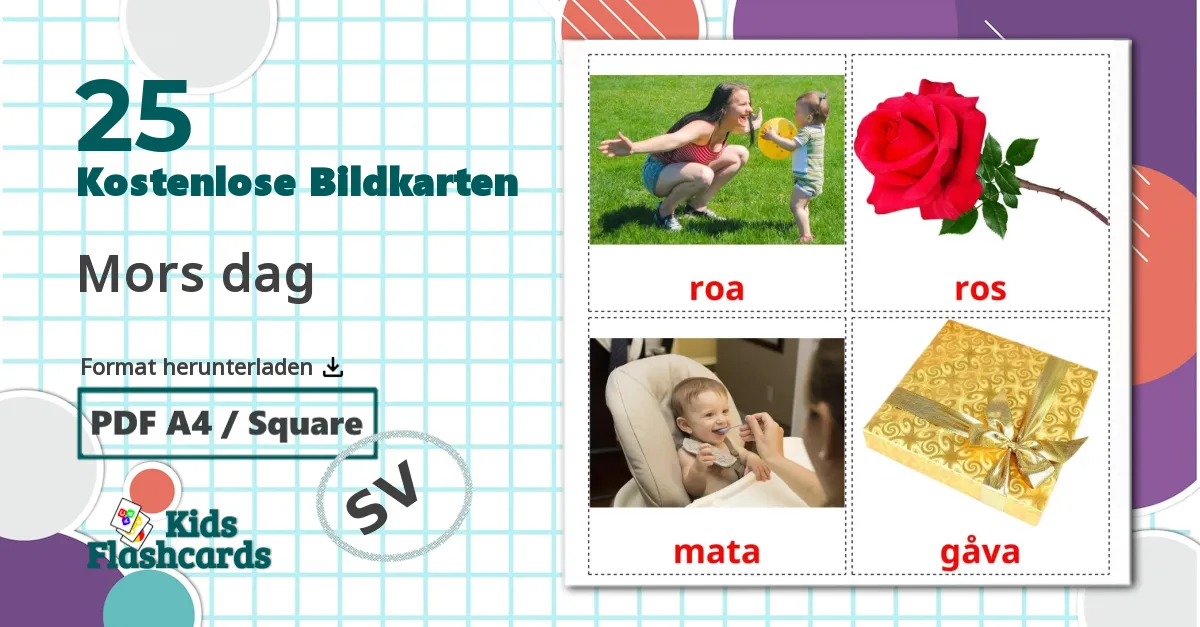 25 Bildkarten für Mors dag