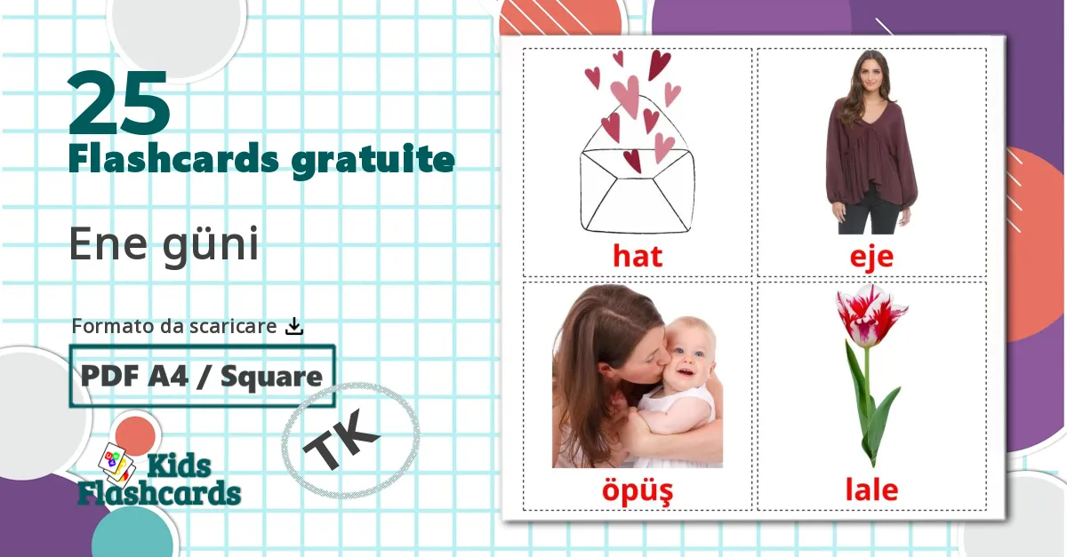 25 flashcards di Festa della mamma