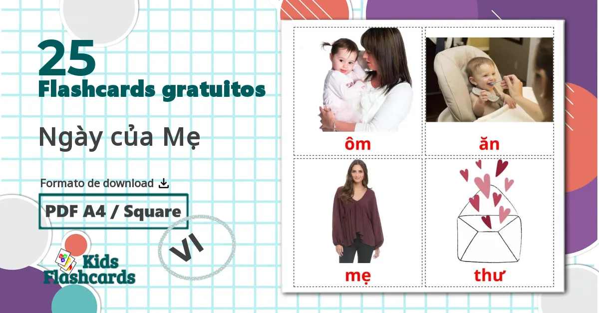 25 Flashcards de Dia das Mães