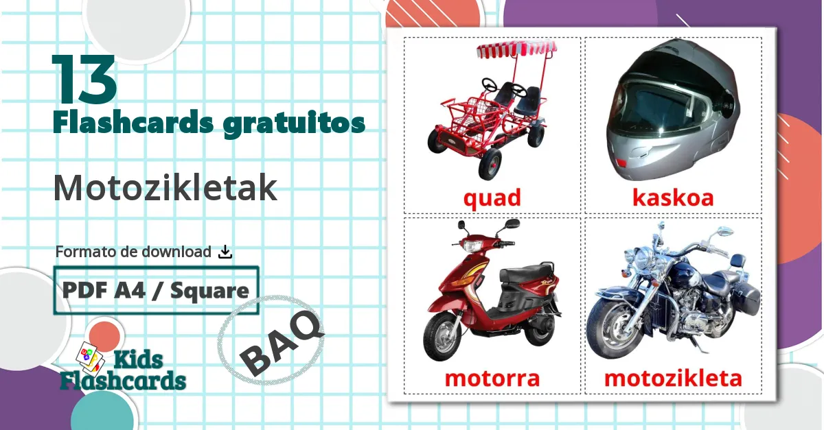 Motocicletas - Cartões de vocabulário basco