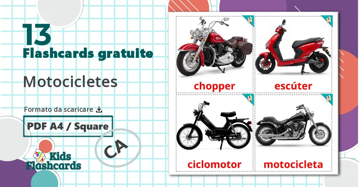 13 flashcards di Motociclette
