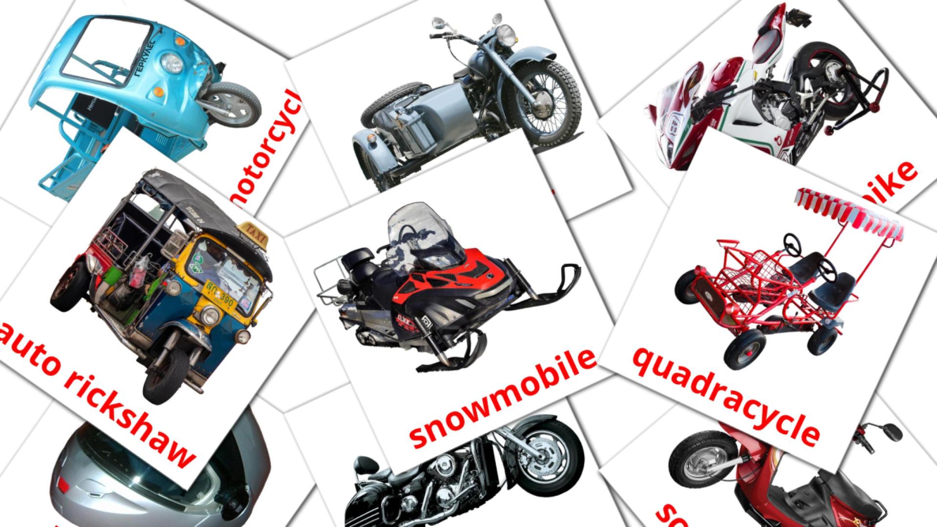 14 tarjetas didacticas de Motorcycles