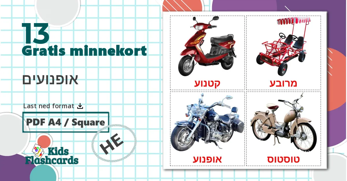 13 אופנועים bildekort
