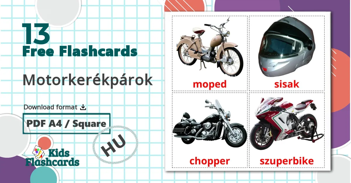 13 Motorkerékpárok flashcards