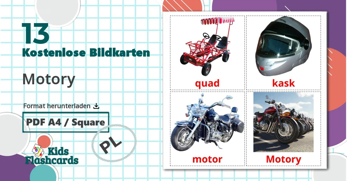 13 Bildkarten für Motory