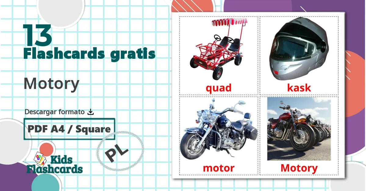 13 tarjetas didacticas de Motory