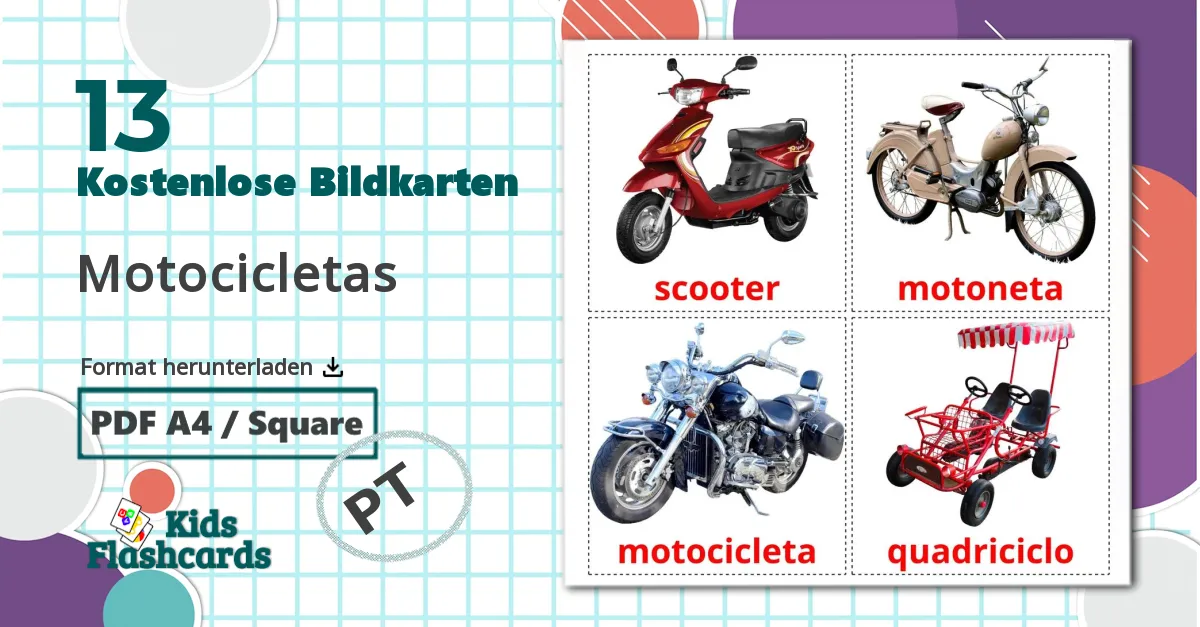 13 Bildkarten für Motorräder