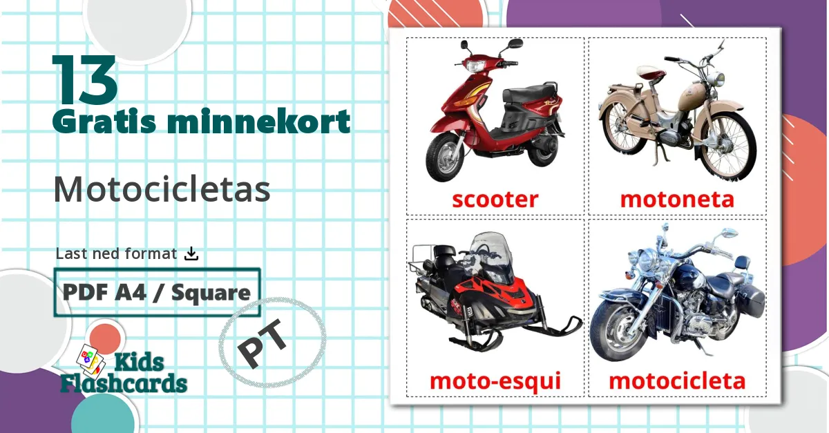 13 Motocicletas bildekort