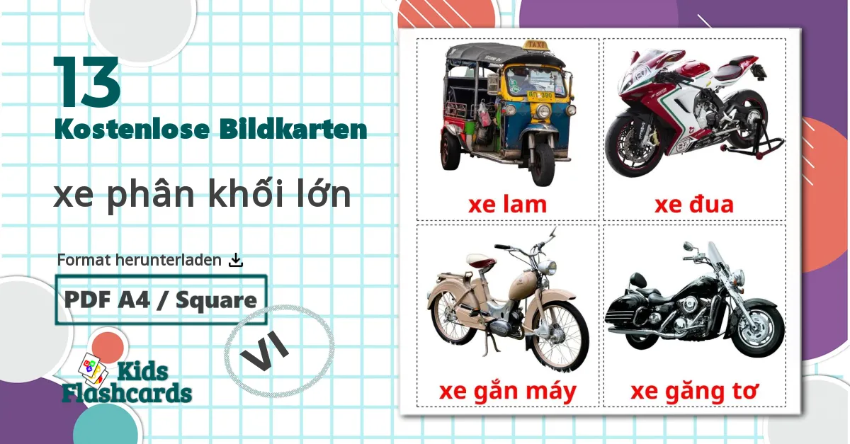 13 Bildkarten für Motorräder