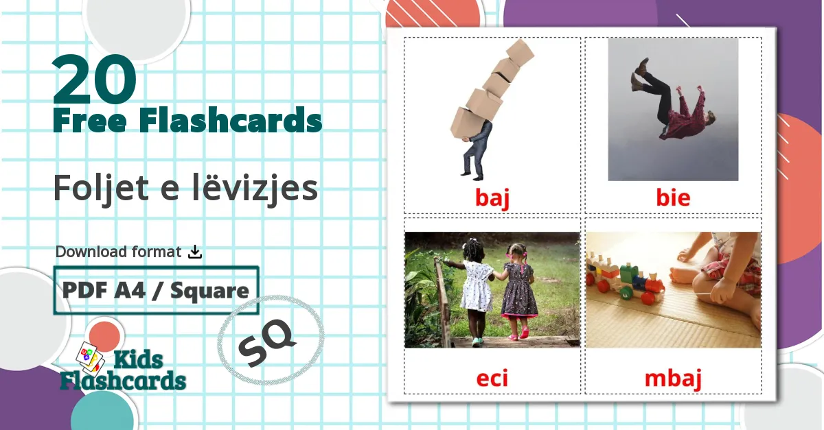 Movement verbs - albanian vocabulary cards