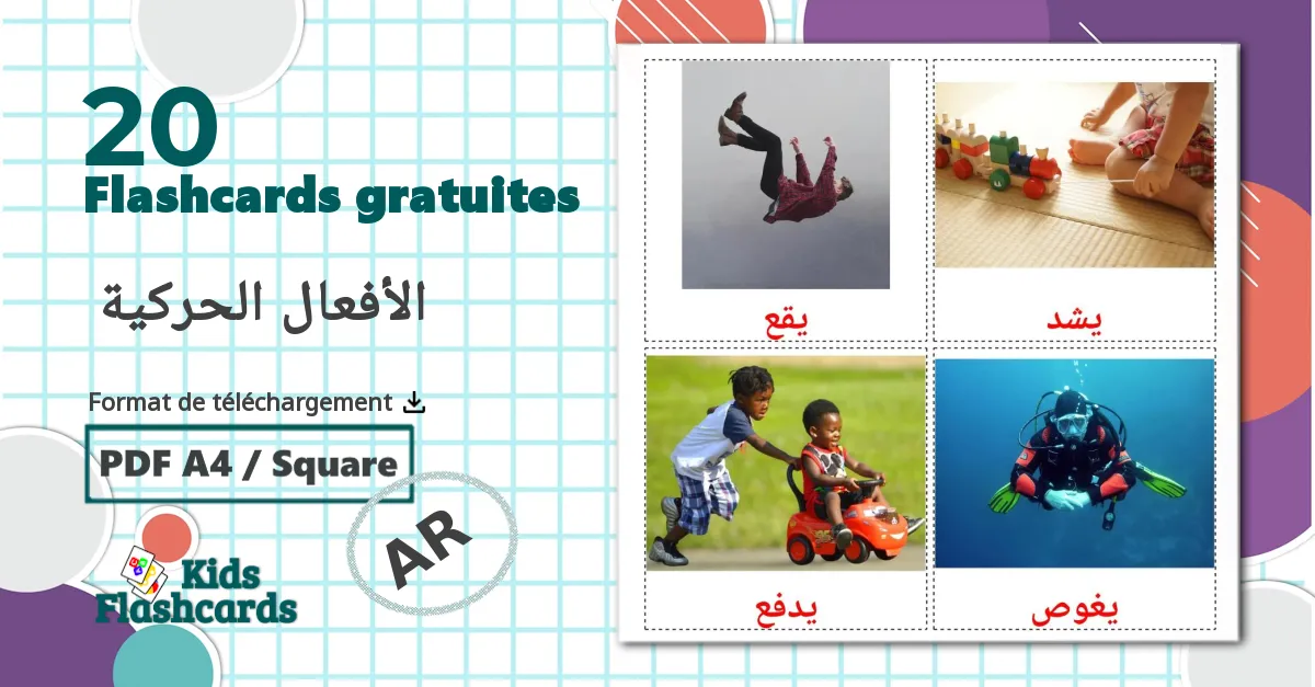 Les Verbes de Mouvement - cartes de vocabulaire arabe