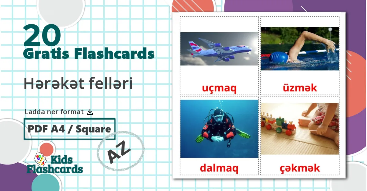 Rörelse verb - azerbajdzjanska ordförrådskort