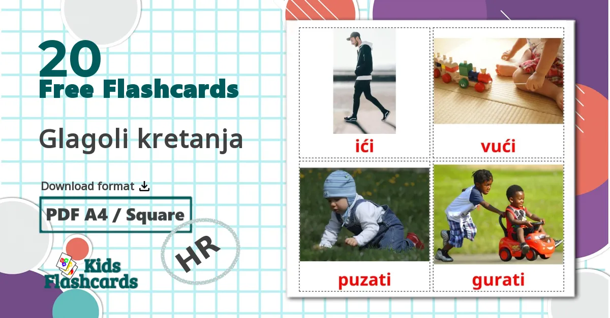 20 Glagoli kretanja flashcards