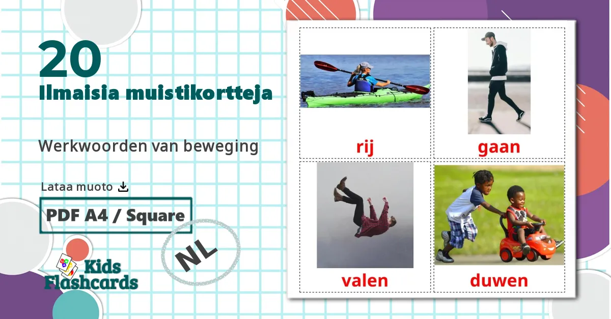 20 Werkwoorden van beweging lasten kuvakortit