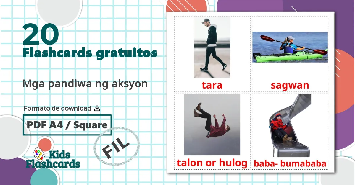 20 Flashcards de Mga pandiwa ng aksyon