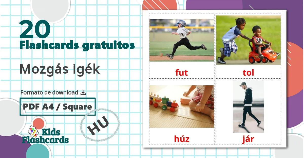 20 Flashcards de Mozgás igék