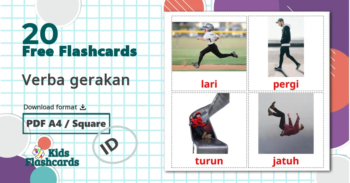 20 Verba gerakan flashcards